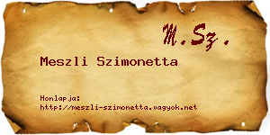 Meszli Szimonetta névjegykártya